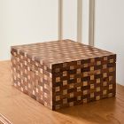 Pierce &amp; Ward Marquetry Wood Decorative Box