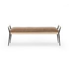 Oak &amp; Stainless Steel Leather Bench (59")