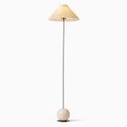Metal Sphere Floor Lamp &amp; Pleated Shade (66")