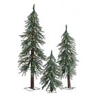 Pre-Lit Faux Alpine Trees (Set of 3)