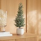 Faux Glittered Pine Tree w/ Ceramic Planter