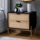 Lofted Rattan &amp; Wood 2-Drawer Nightstand (25.75")