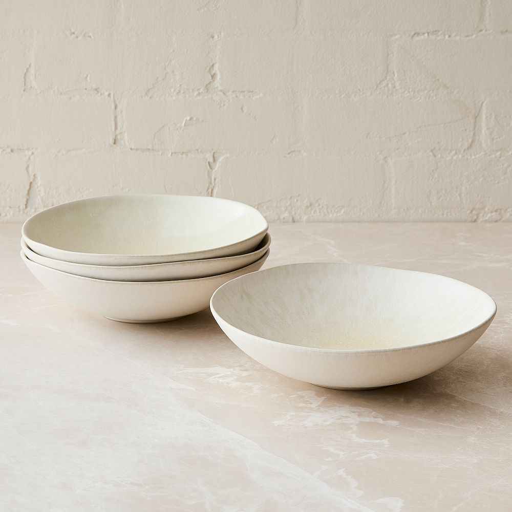 Oyku Stoneware Pasta Bowl Sets - Beige, Set of 4