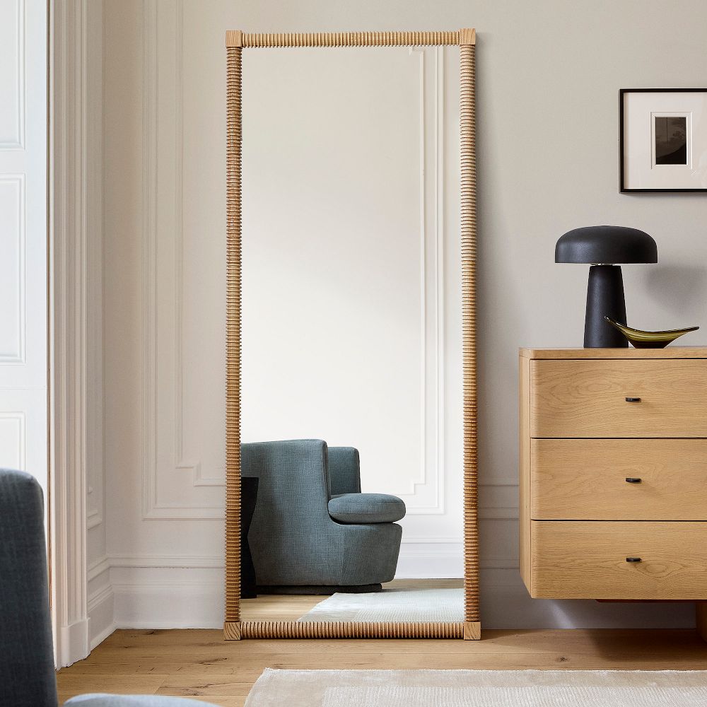 Peyton Wood Floor Mirror - Light Ash, 26x68