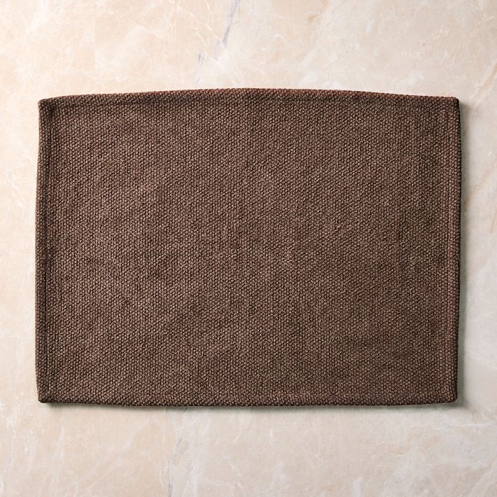 Textured Canvas Cotton Placemat, Set of 8, Color: Brick