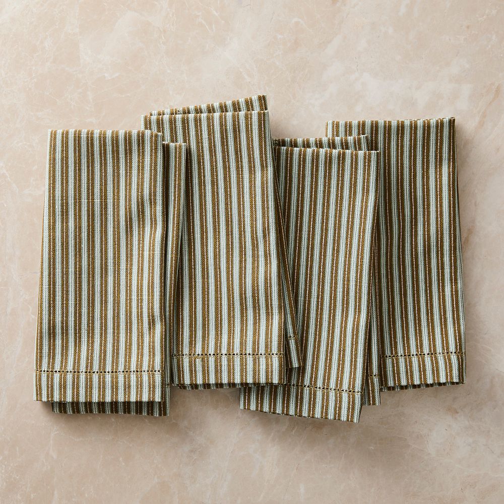 Pierce & Ward Printed Napkin Sets - Olive, Set of 4