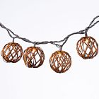 Decorative 10-Piece Rattan String Lights - Sphere