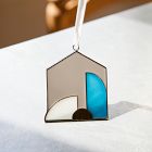 SZKLO Glass Modern Nativity Ornament - Steel