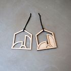 SZKLO Glass Modern Nativity Ornament - Birch wood