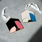 SZKLO Glass Modern Nativity Ornament - Steel