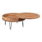 Bowed Legs Round Storage Coffee Table (31")