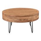 Bowed Legs Round Storage Coffee Table (31")