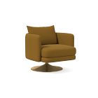 CHIP & DENT: Auburn Swivel Chair Poly Performance Velvet Dijon Antique Brass