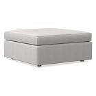Open Box: Harris Large Square Ottoman, Poly, Performance+ Basket Slub, Frost Gray