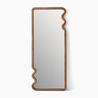 Scallop Edge Wood Rectangular Floor Mirror