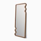 Scallop Edge Wood Rectangular Floor Mirror