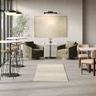 Orbit Restaurant Rectangle Dining Table &ndash; Porcelain w/ Protective Metal Bumper