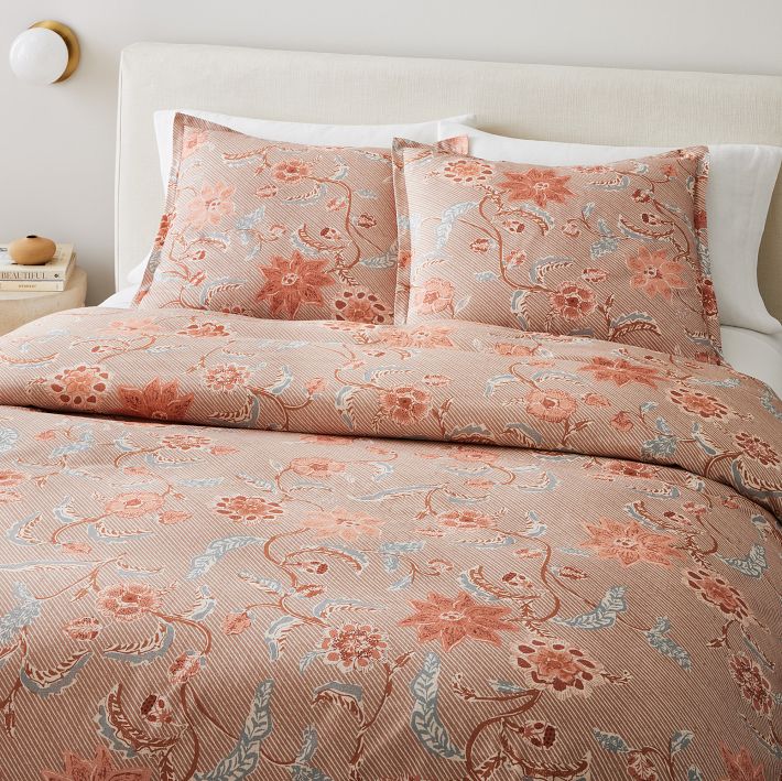 Batik Floral Duvet Cover Shams Modern Bedding West Elm