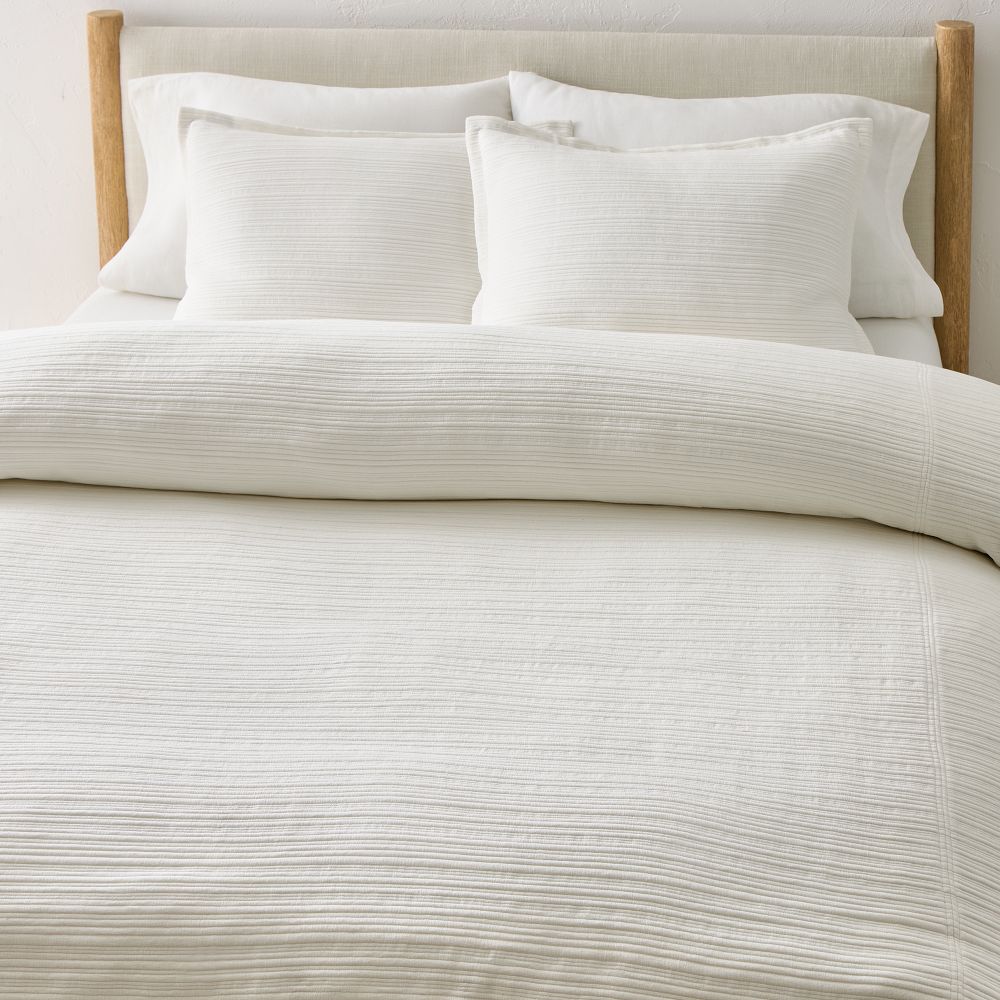 (1)Chandler Ribbed Duvet Cover & (2)Shams