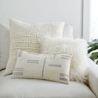 Embroidered Metallic Blocks Pillow Cover
