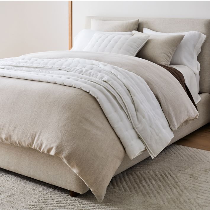 European Flax Linen Mini Waffle Duvet Cover & Shams