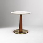 Claire Restaurant Dining Table - Porcelain w/ Protective Metal Bumper - Round