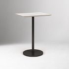 Orbit Restaurant Rectangle Bar Table &ndash; Porcelain w/ Protective Metal Bumper