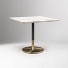 Orbit Restaurant Square Dining Table &ndash; Porcelain w/ Protective Metal Bumper