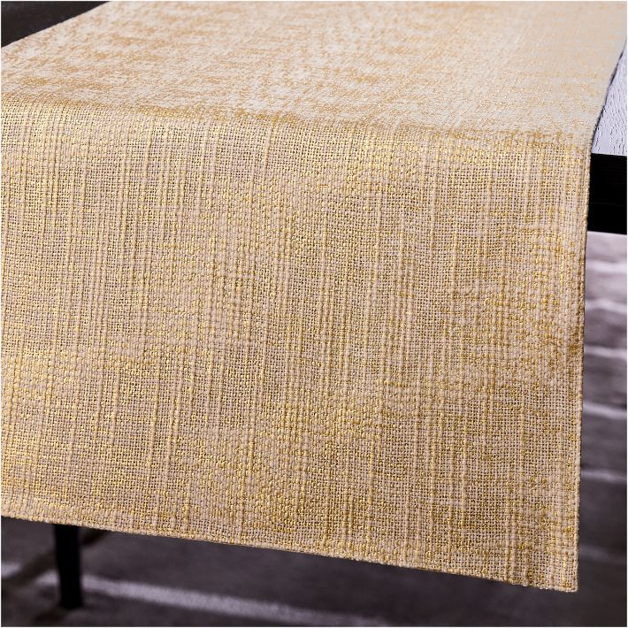 Fennco Styles Gold Faux Fur Foil Table Runner - 16x90 Inches, Glamorous Holiday & Christmas Decor - View #4
