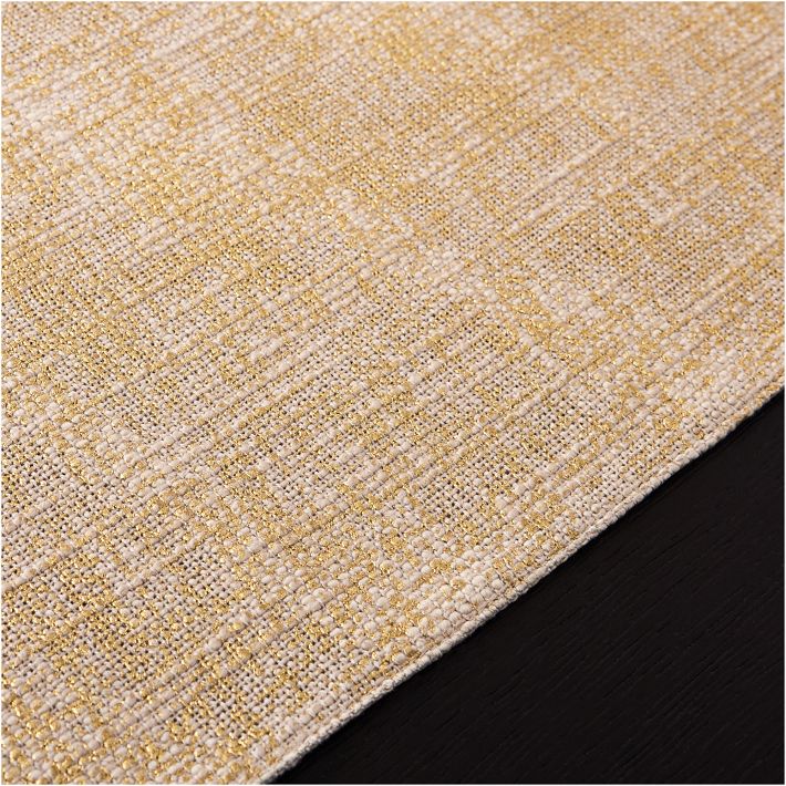 Fennco Styles Gold Faux Fur Foil Table Runner - 16x90 Inches, Glamorous Holiday & Christmas Decor - View #6