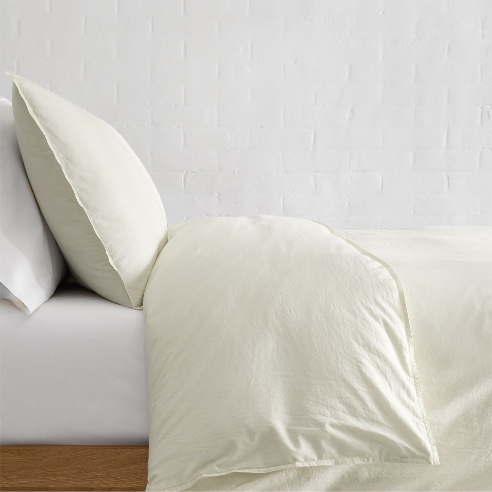 Organic Washed Cotton Percale King Duvet Cover
