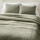 Washed Cotton Velvet Coverlet &amp; Shams
