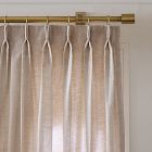 Pleated European Flax Linen Light-Filtering Curtain