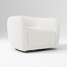 Open Box: Addie Swivel Armchair - Performance Chunky Boucle White