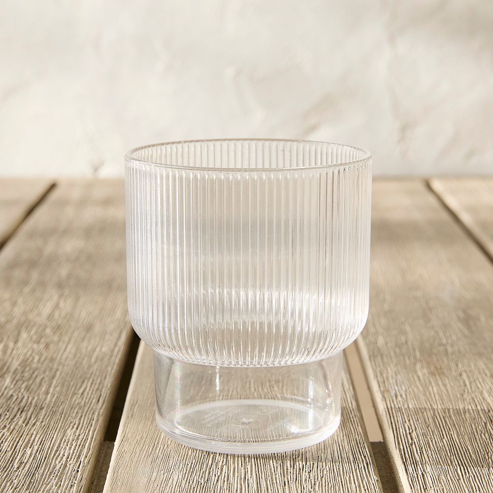 Fluted Acrylic Short Drinking Glass Sets