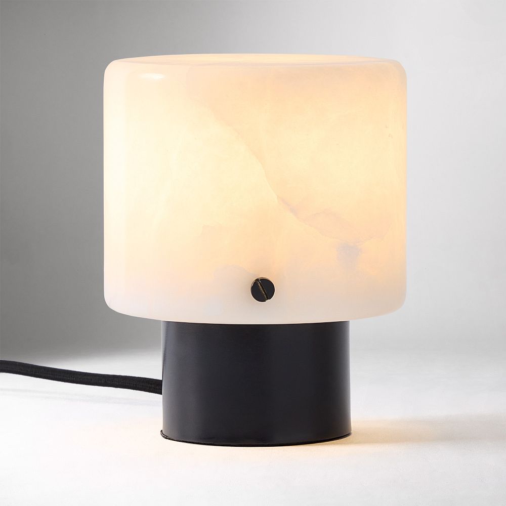 Set of 2, Suki Alabaster Table Lamp (6") - Dark Bronze, Alabaster