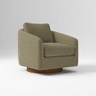 Open Box: Imogene Swivel Chair - Performance Chenille Crossweave Elm, Dark Walnut