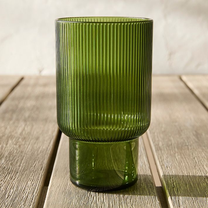 Fluted Acrylic Tall Drinking Glass Sets