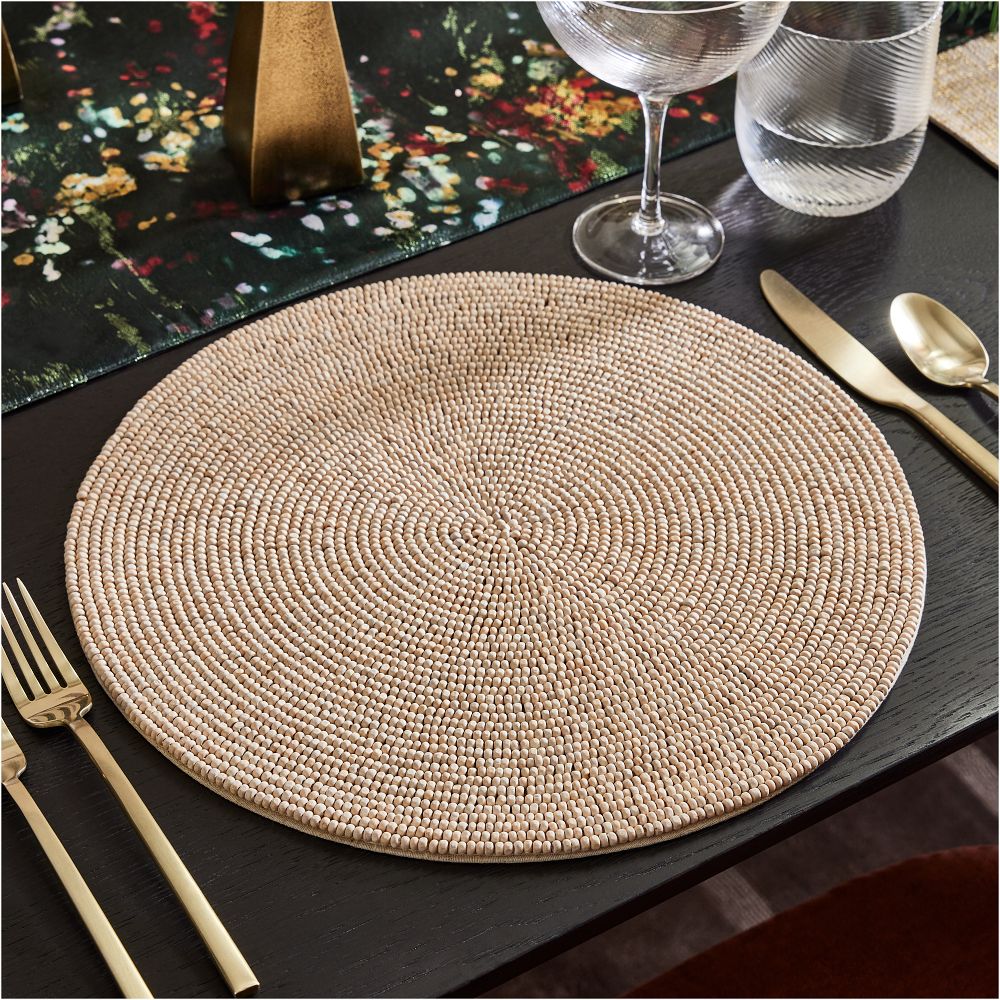 Wood Beaded Linens Placemats