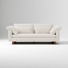 Open Box: Harmony Sofa, 82"W, Bench Cushion - Performance Basketweave Alabaster, Dark Walnut