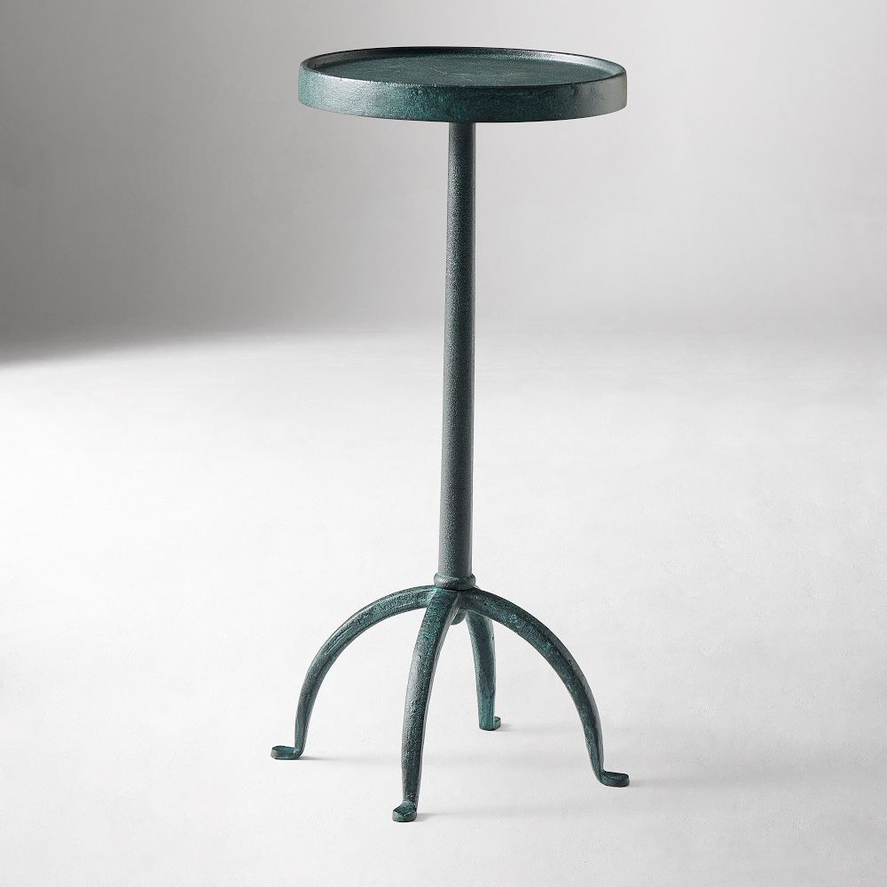 Pierce & Ward Metal Drink Table (11.5") - Verdigris