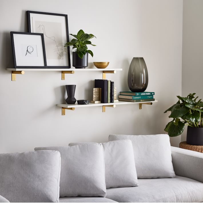 NATURE'S SOURCE Corner Floating Shelves With Invisible Brackets, Corner Shelves Wall Mounted Set Of 3, Bedroom Bathroom Kitchen Living Room Office- Modern Style 16.6" X 6" (White