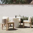 Fluted Outdoor Bistro Table (44") &amp; Porto Side Dining Chairs Set