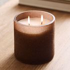 Flocked Glass Filled Candles - Frozen Pine &amp; Cedarwood