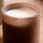 Flocked Glass Filled Candles - Frozen Pine &amp; Cedarwood