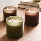 Flocked Glass Filled Candles - Frozen Pine &amp; Cedarwood