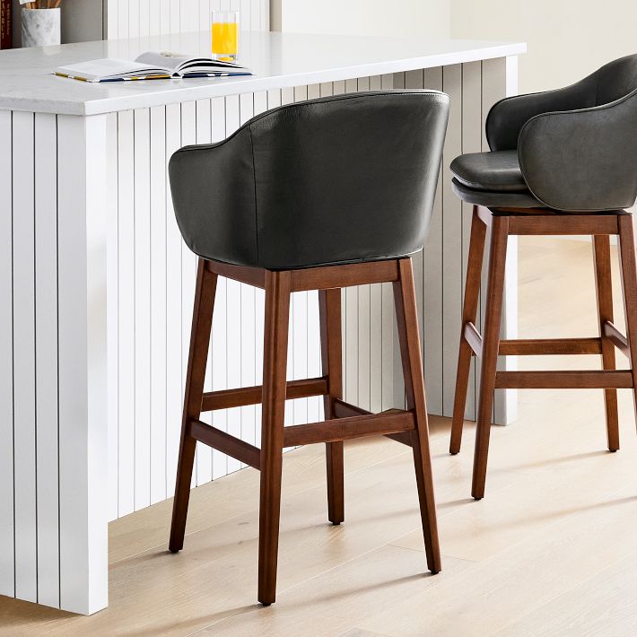 Swivel Bar Chairs Short Back Counter Stools Lyndon Backless Swivel