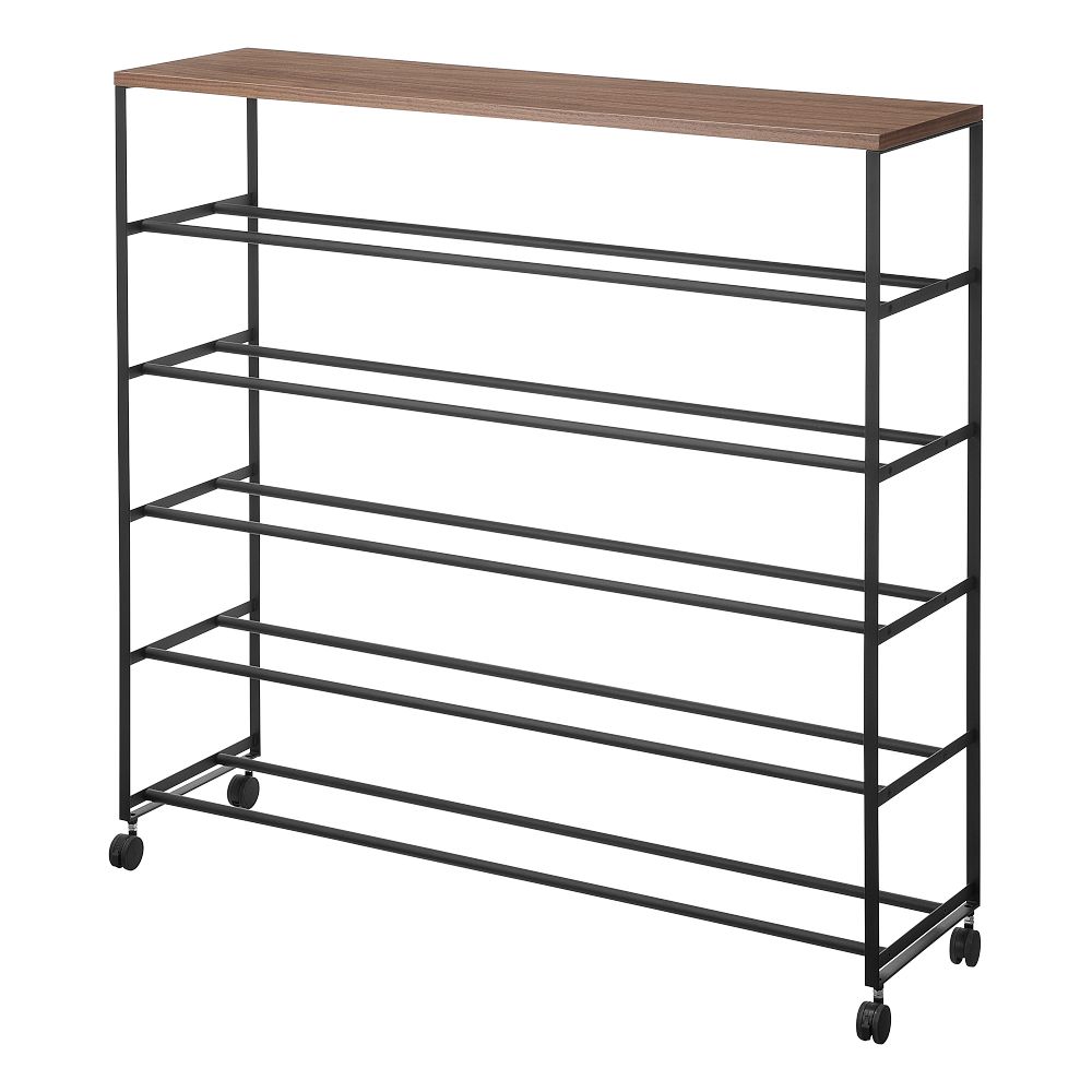 Yamazaki Rolling 5-Tier Shoe Rack - Black