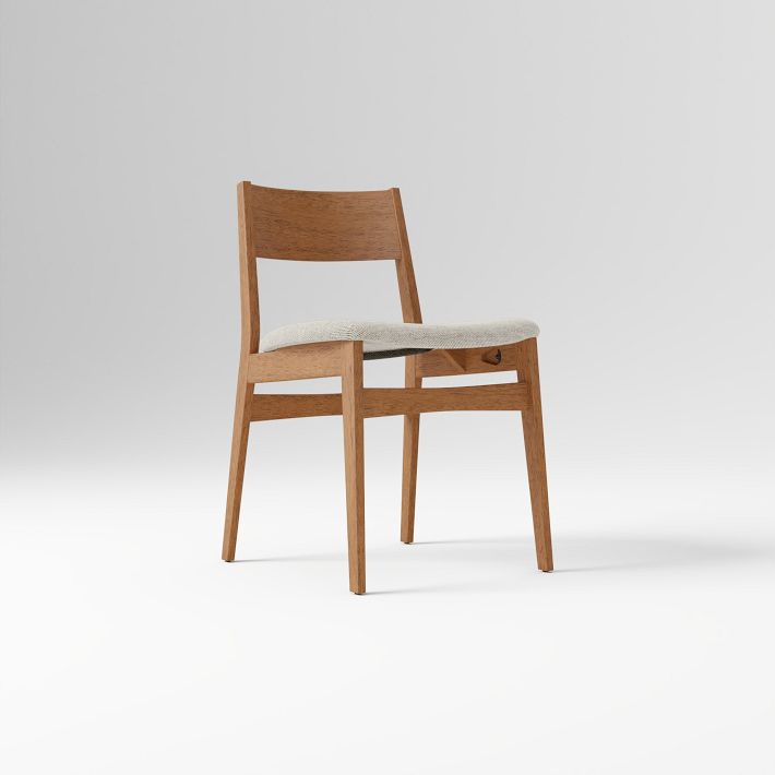 Baltimore Dining Chair - Twill, Dove, Cool Walnut