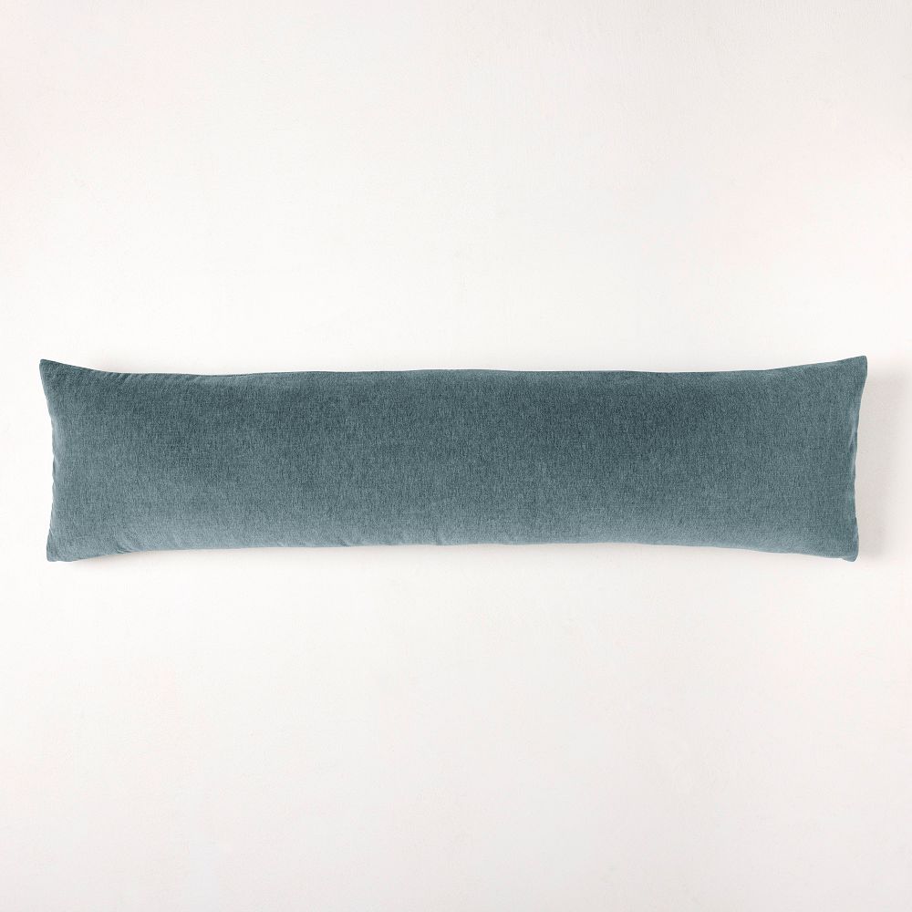 Classic Cotton Velvet Oversized Lumbar Pillow Cover - 12"x46", Ocean